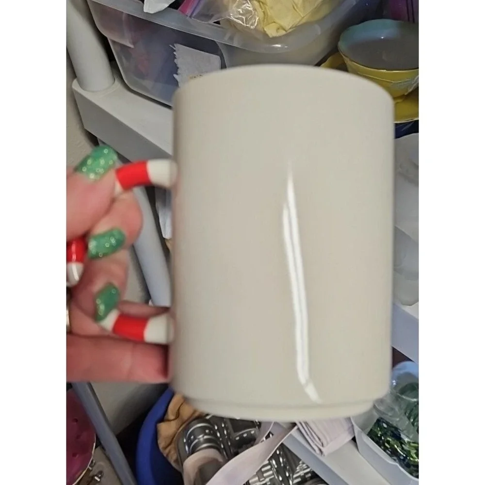 Starbucks Coffee Mug Holiday Siren Wreath Cup 12 oz‎ Candy Cane Handle